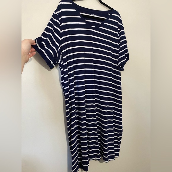 SOLD - Navy and White Striped Dress - Picture 3 of 7